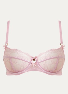Lounge Dames Adelyn balconette bh van kant in de kleur Roze, maat: E75