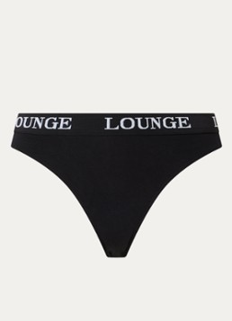 Lounge Dames String met logoband in de kleur Zwart, maat: XL