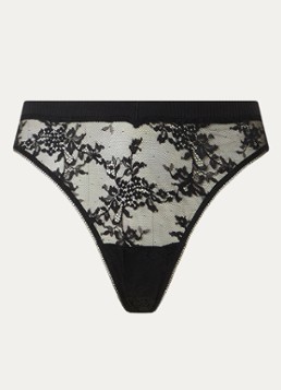 Lounge Dames String van kant in de kleur Zwart, maat: XL