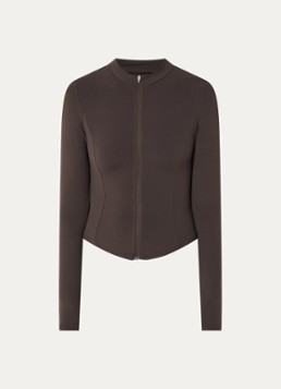 Lounge Dames Sweatvest met opstaande kraag in de kleur Bruin, maat: XL