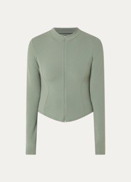 Lounge Dames Sweatvest met opstaande kraag in de kleur Groen, maat: XL