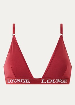 Lounge Dames Bralette met logoband in de kleur Bordeauxrood, maat: XL