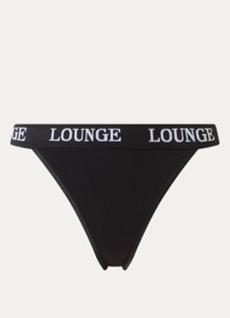 Lounge Dames Tanga met logoband in de kleur Zwart, maat: XL