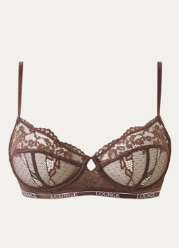 Lounge Dames Blossom balconette bh van kant in de kleur Bruin, maat: E70