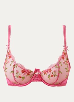 Lounge Dames Camellia balconette bh van mesh met bloemborduring in de kleur Roze, maat: D80