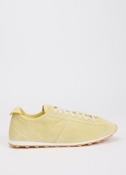 Jacquemus Heren Les Tennis sneaker van kalfssuède in de kleur Lichtgeel, maat: 45