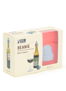 Monkey Business Beanie wijnstopper set van 2 Blauw - Deal