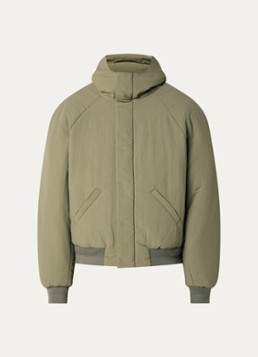 Seventh Heren Orb puffer jack van canvas met capuchon en steekzakken in de kleur Mosgroen, maat: XL