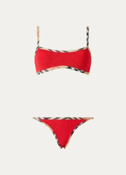 Burberry Dames Tyler bikiniset met scrunchie en structuur in de kleur Rood, maat: ONE SIZE