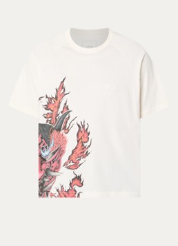 Y-3 Heren T-shirt met print in de kleur Beige, maat: XL