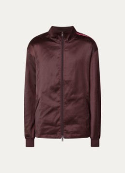 Y-3 Heren Trainingsvest van satijn met streepprint in de kleur Bordeauxrood, maat: XL
