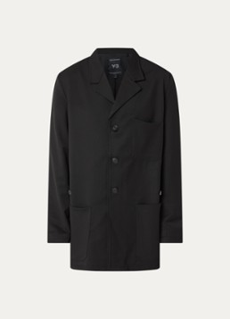 Y-3 Heren Jas in wolblend met opgestikte zakken in de kleur Zwart, maat: L