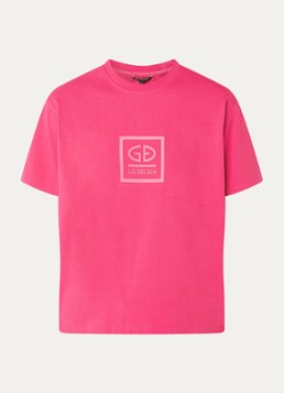 Goldbergh Dames Legacy T-shirt met logo in de kleur Fuchsia, maat: L