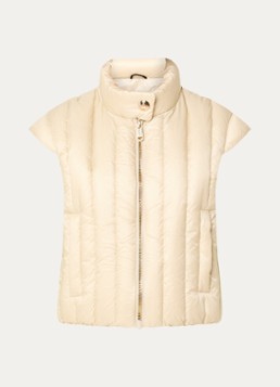 Goldbergh Dames Orata gewatteerde bodywarmer met ritszakken in de kleur Creme, maat: 34