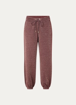 Goldbergh Dames Glimpse high waist tapered fit joggingbroek met lurex in de kleur Bordeauxrood, maat: XS