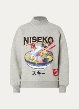Goldbergh Dames Ramen sweater met print in de kleur Grijsmele, maat: M