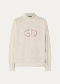 Goldbergh Dames Sizzle sweater met logo en strass in de kleur Antraciet, maat: XL