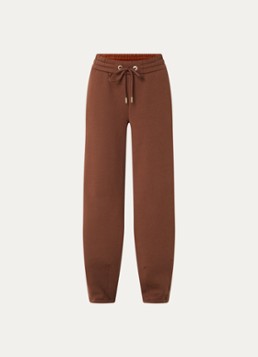 Goldbergh Dames Toshi high waist straight fit joggingbroek met steekzakken in de kleur Bruin, maat: L