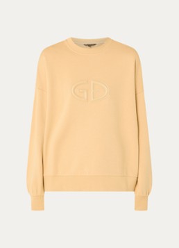 Goldbergh Dames Tova sweater met logoborduring in de kleur Beige, maat: M