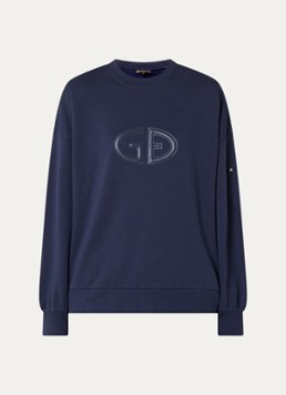 Goldbergh Dames Tova sweater met logoborduring in de kleur Blauw, maat: L