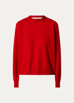Róhe Dames Fijngebreide pullover in kasjmierblend in de kleur Rood, maat: 34