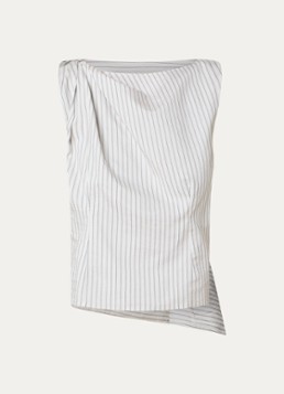 Róhe Dames Top in zijdeblend met plooidetail in de kleur Gebroken wit, maat: 38
