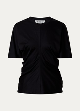 Róhe Dames Top in zijdeblend met plooidetail in de kleur Zwart, maat: 36