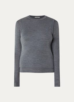 Burberry Dames Trui van wol met ronde hals in de kleur Grijs, maat: 40
