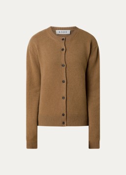 Róhe Dames Fijngebreid vest in kasjmierblend in de kleur Camel, maat: 36