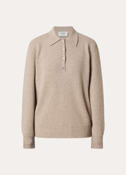 Róhe Dames Fijngebreide trui in zijdeblend in de kleur Beige, maat: 34