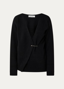 Róhe Dames Fijngebreid vest in kasjmierblend in de kleur Zwart, maat: 38