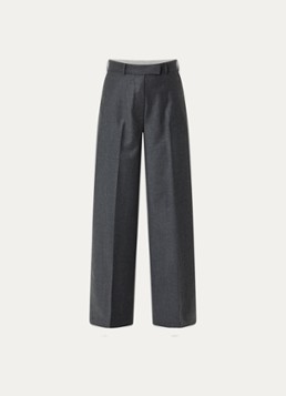 Róhe Dames High waist wide fit pantalon met steekzakken in de kleur Donkergrijs, maat: 40