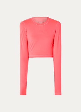 Björn Borg Dames Cropped trainings longsleeve met logo in de kleur Roze, maat: XS