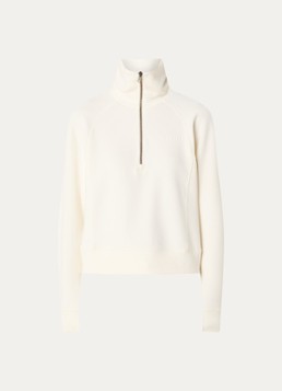 Björn Borg Dames Sweater met logo en halve rits in de kleur Creme, maat: XL