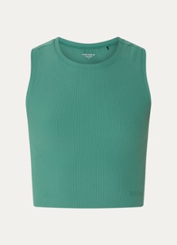 Björn Borg Dames Cropped tanktop met structuur in de kleur Groen, maat: XL