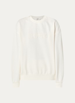 Björn Borg Dames Studio Oversized sweater met logo in de kleur Ivoor, maat: L