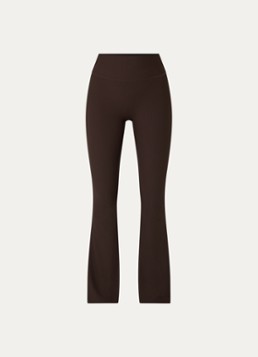 Björn Borg Dames Studio high waist flared fit trainingslegging met ribstructuur in de kleur Bruin, maat: S