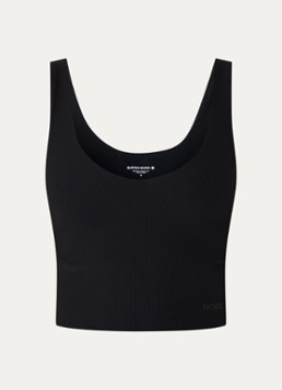 Björn Borg Dames Studio sport bh met ribstructuur en medium support in de kleur Zwart, maat: S