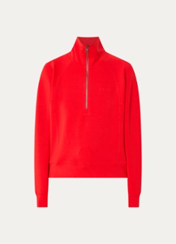 Björn Borg Dames Studio Soft sweater met halve rits in de kleur Rood, maat: XS
