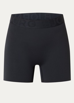 Björn Borg Dames Mid waist slim fit shorts met logoband in de kleur Zwart, maat: XS