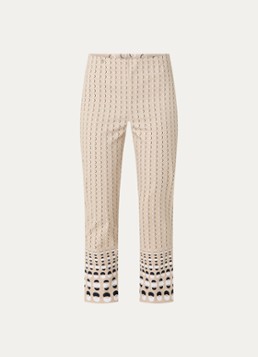 Joseph Ribkoff Dames High waist slim fit pantalon met print in de kleur Beige