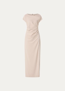 Joseph Ribkoff Dames Maxi jurk met plooidetail en strass in de kleur Donkerbeige