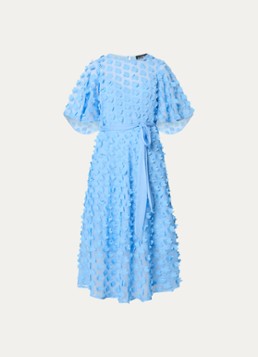 Joseph Ribkoff Dames Midi jurk met strikceintuur en applicatie in de kleur Blauw