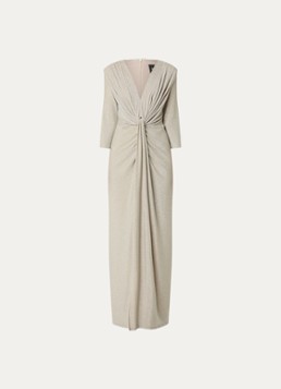 Joseph Ribkoff Dames Maxi jurk met plooidetail en lurex in de kleur Zilver