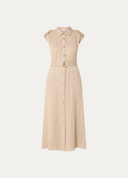 Joseph Ribkoff Dames Midi blousejurk met kraag en ceintuur in de kleur Beige