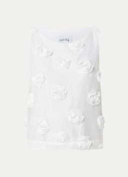 Joseph Ribkoff Dames Mouwloze top met applicatie in de kleur Gebroken wit