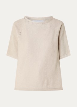Joseph Ribkoff Dames Fijngebreide top met pailletten in de kleur Beige
