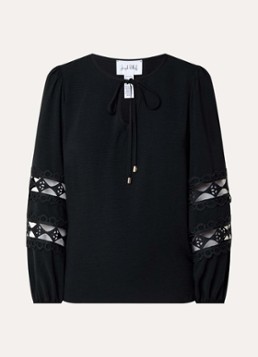 Joseph Ribkoff Dames Tuniek met broderie en opengewerkt detail in de kleur Zwart