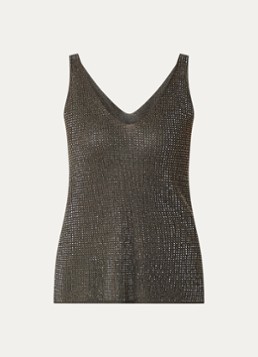 Joseph Ribkoff Dames Grofgebreide tanktop met strass in de kleur Groen