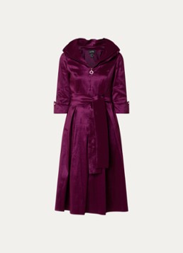 Joseph Ribkoff Dames Midi tuniekjurk van satijn met strikceintuur in de kleur Aubergine